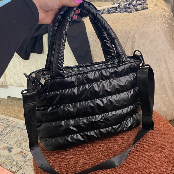 Black shiny tote bag - Picture 1 of 2
